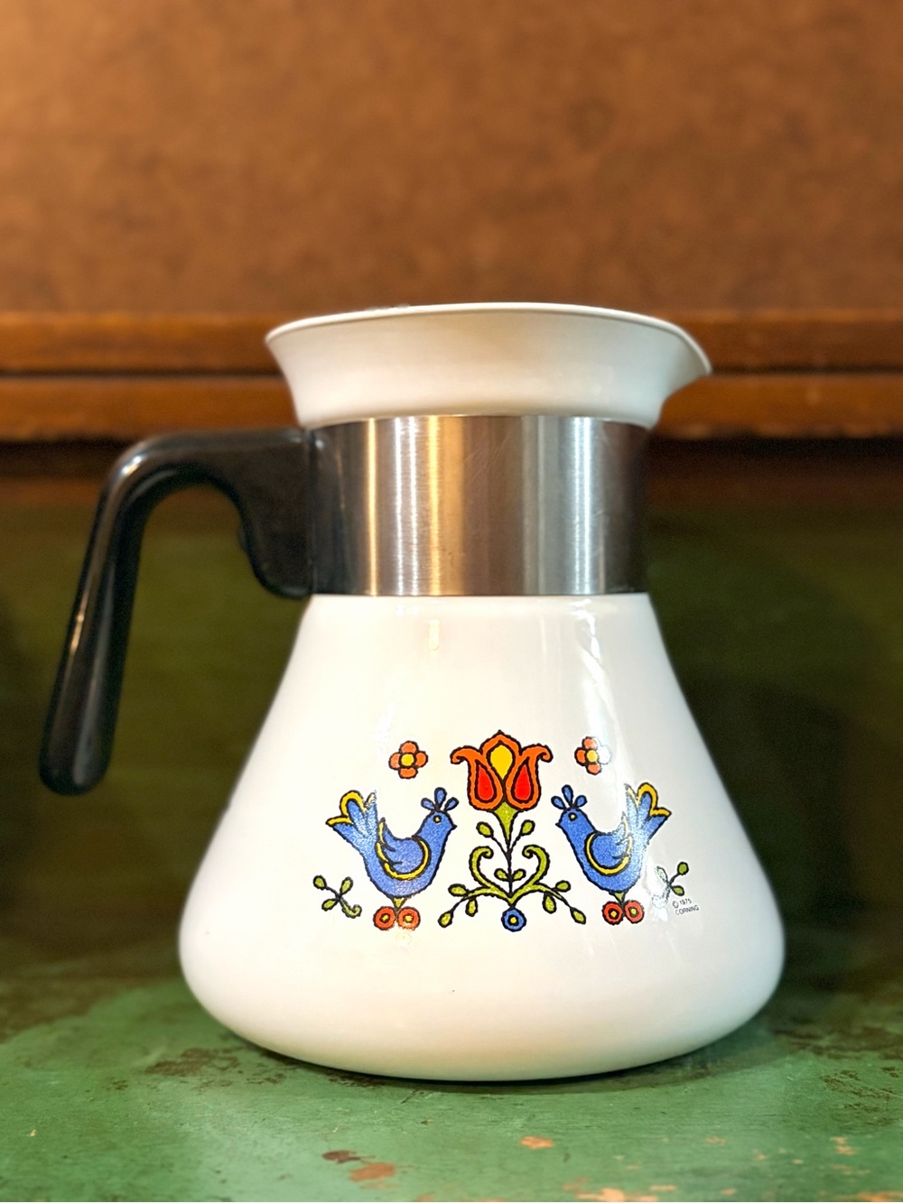 Vintage- Corning Ware 1975 Country Festival 6 Cup Teapot – P-106- No lid